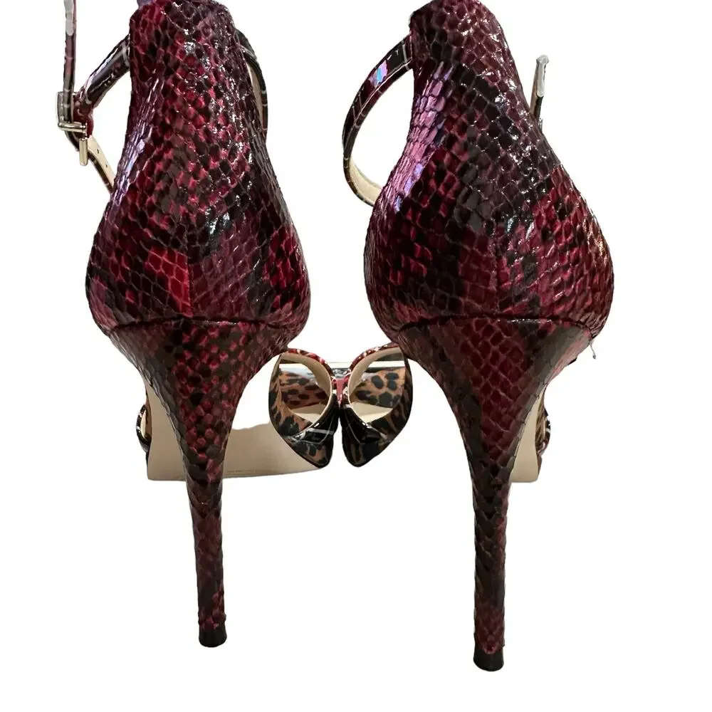 Jessica Simpson daisile  faux leather heels plaid leopard‎ snakeskin 9M /40 NWOT - Picture 9 of 9